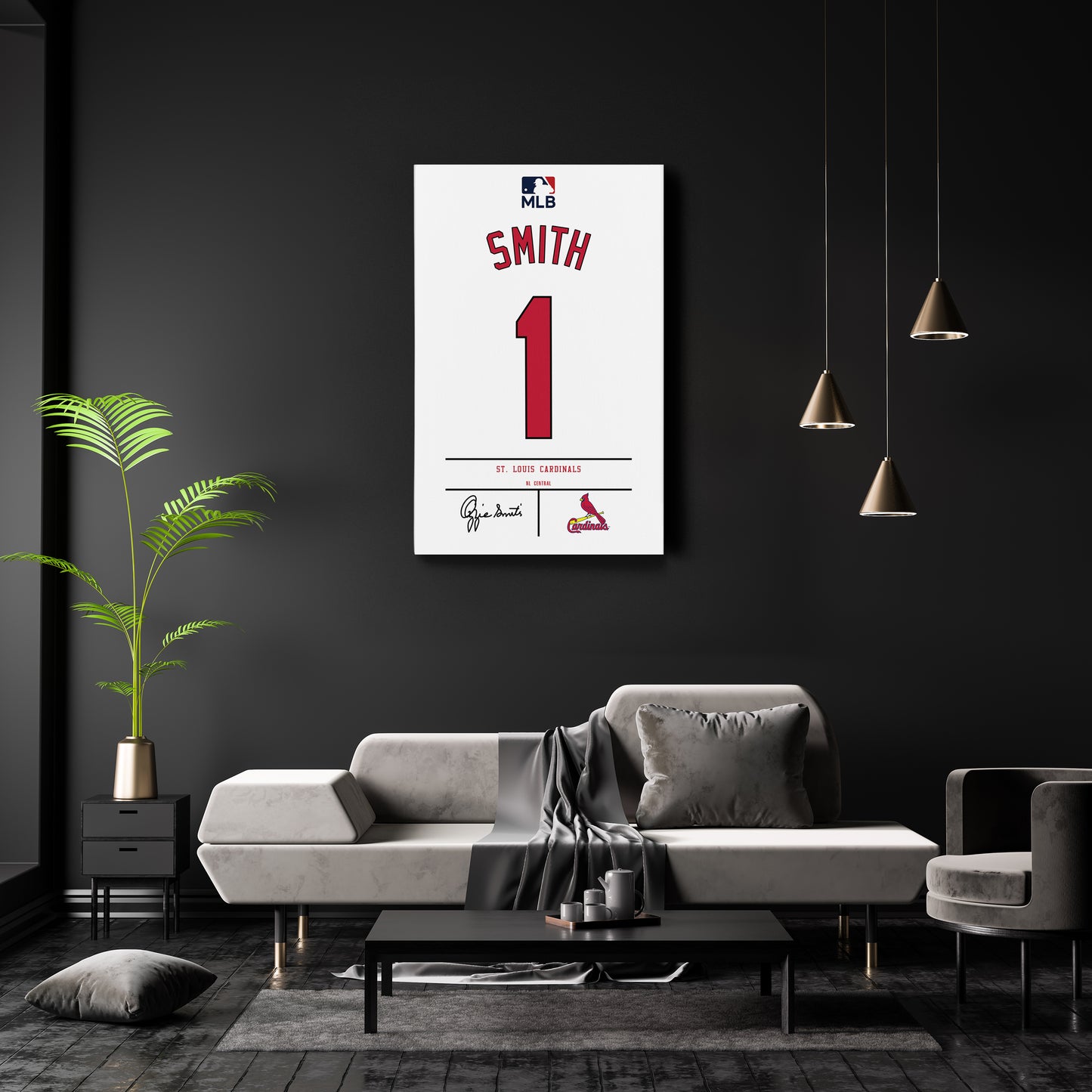 Ozzie Smith St. Louis Cardinals Jersey Canvas Wall Art
