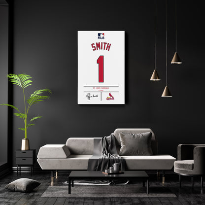 Ozzie Smith St. Louis Cardinals Jersey Canvas Wall Art