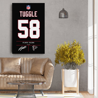 Jesse Tuggle Atlanta Falcons Jersey Canvas Wall Art