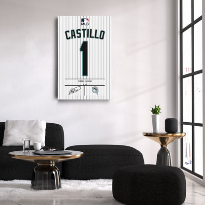 Luis Castillo Marlins Jersey Canvas Print | Wall Art Decor