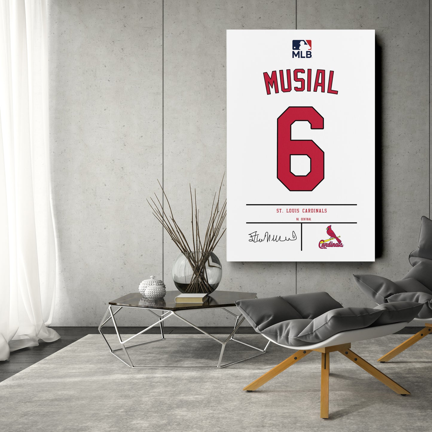 Stan Musial Cardinals Jersey Canvas Print | Wall Art Decor