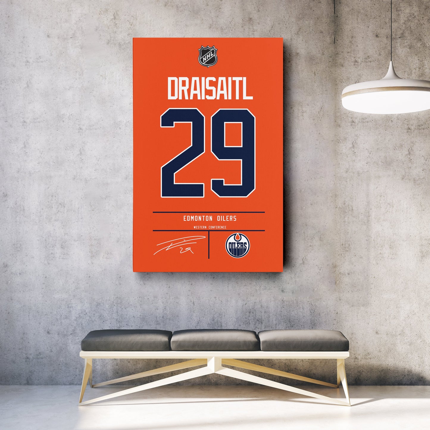 Leon Draisaitl Oilers Jersey Canvas Print | Wall Art Decor