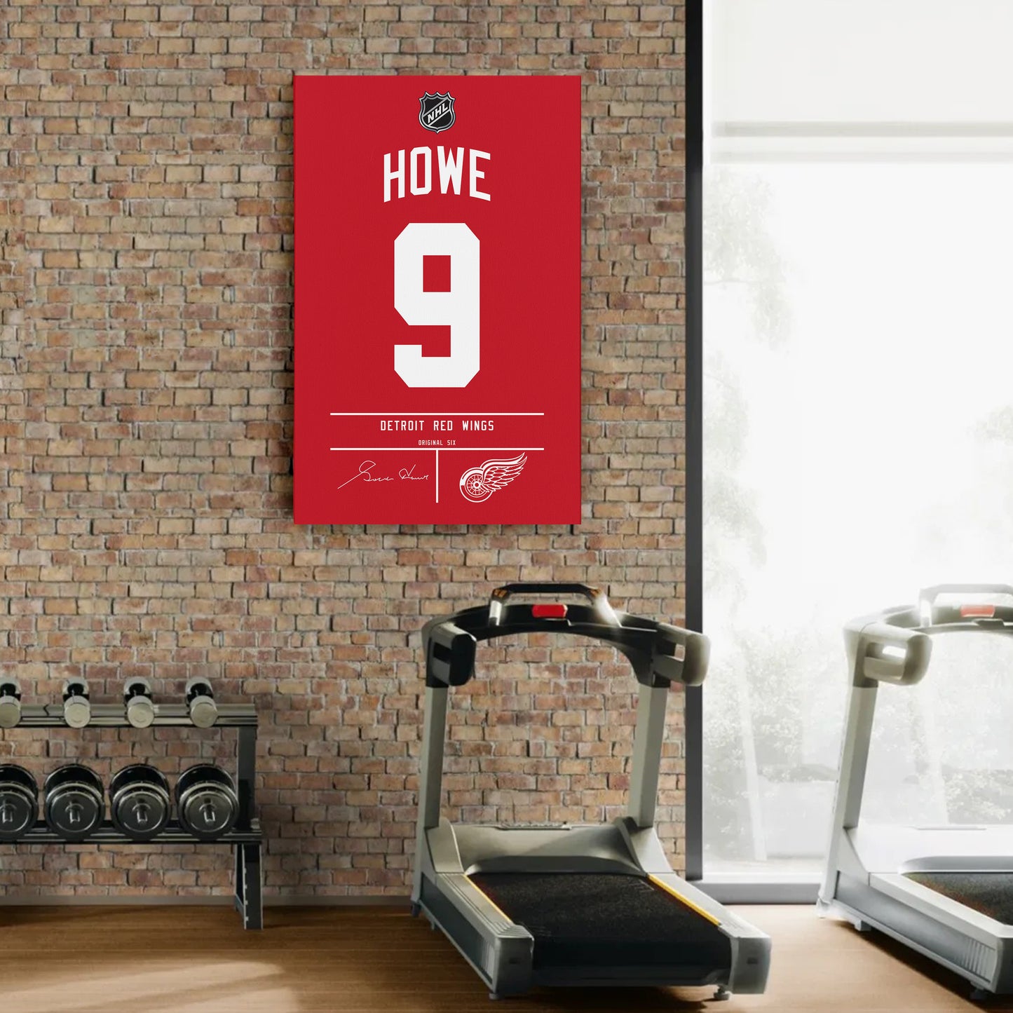 Gordie Howe Red Wings Jersey Canvas Print | Wall Art Decor