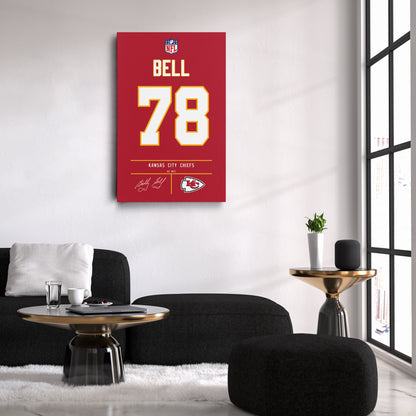 Bobby Bell Kansas City Chiefs Jersey Canvas Wall Art