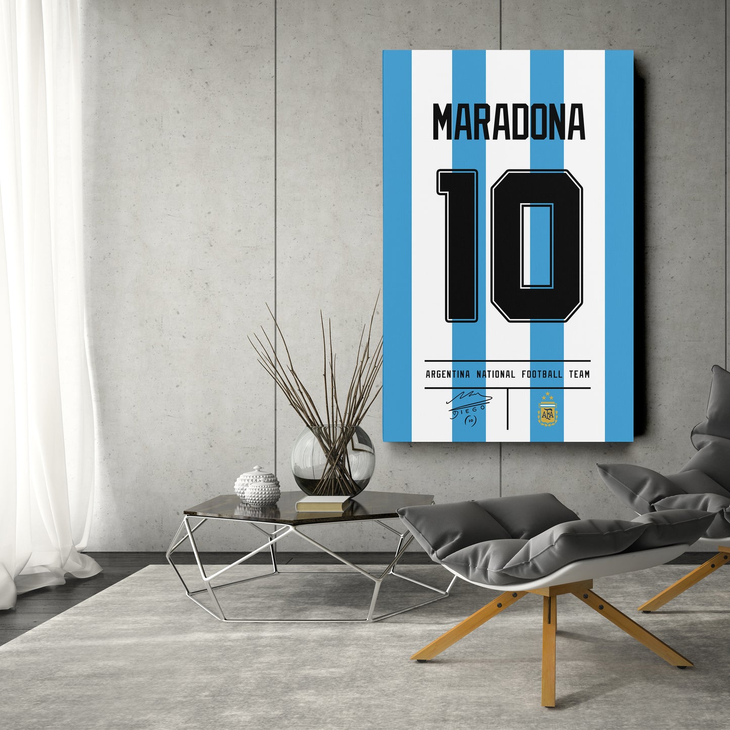 Diego Maradona Argentina Jersey Canvas Print | Wall Art Decor