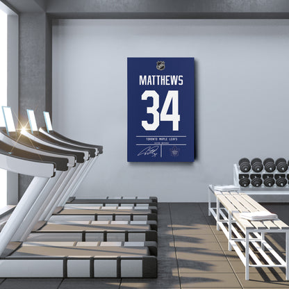 Auston Matthews Maple Leafs Jersey Canvas Print | Wall Art Decor