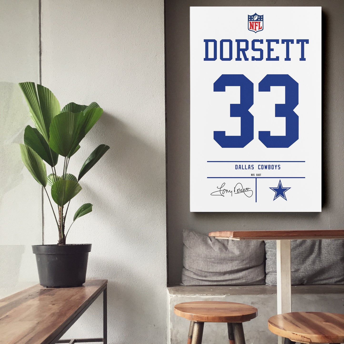 Tony Dorsett Cowboys Jersey Canvas Print | Wall Art Decor