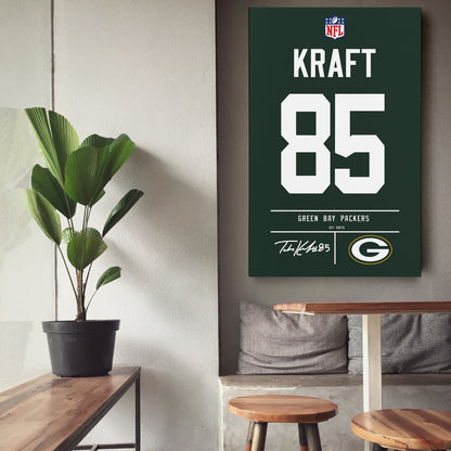 Tucker Kraft Green Bay Packers Jersey Canvas Wall Art