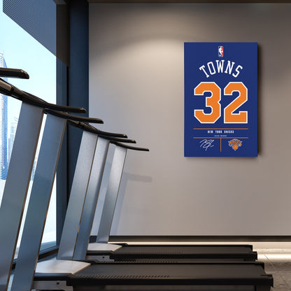 Karl Anthony Towns New York Knicks Jersey Canvas Wall Art