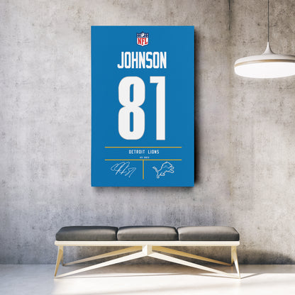 Calvin Johnson Lions Jersey Canvas Print | Wall Art Decor