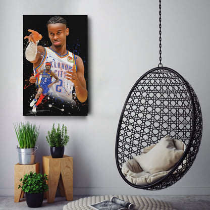 Shai Gilgeous-Alexander Thunder Canvas Print | Oklahoma City Basketball Wall Art