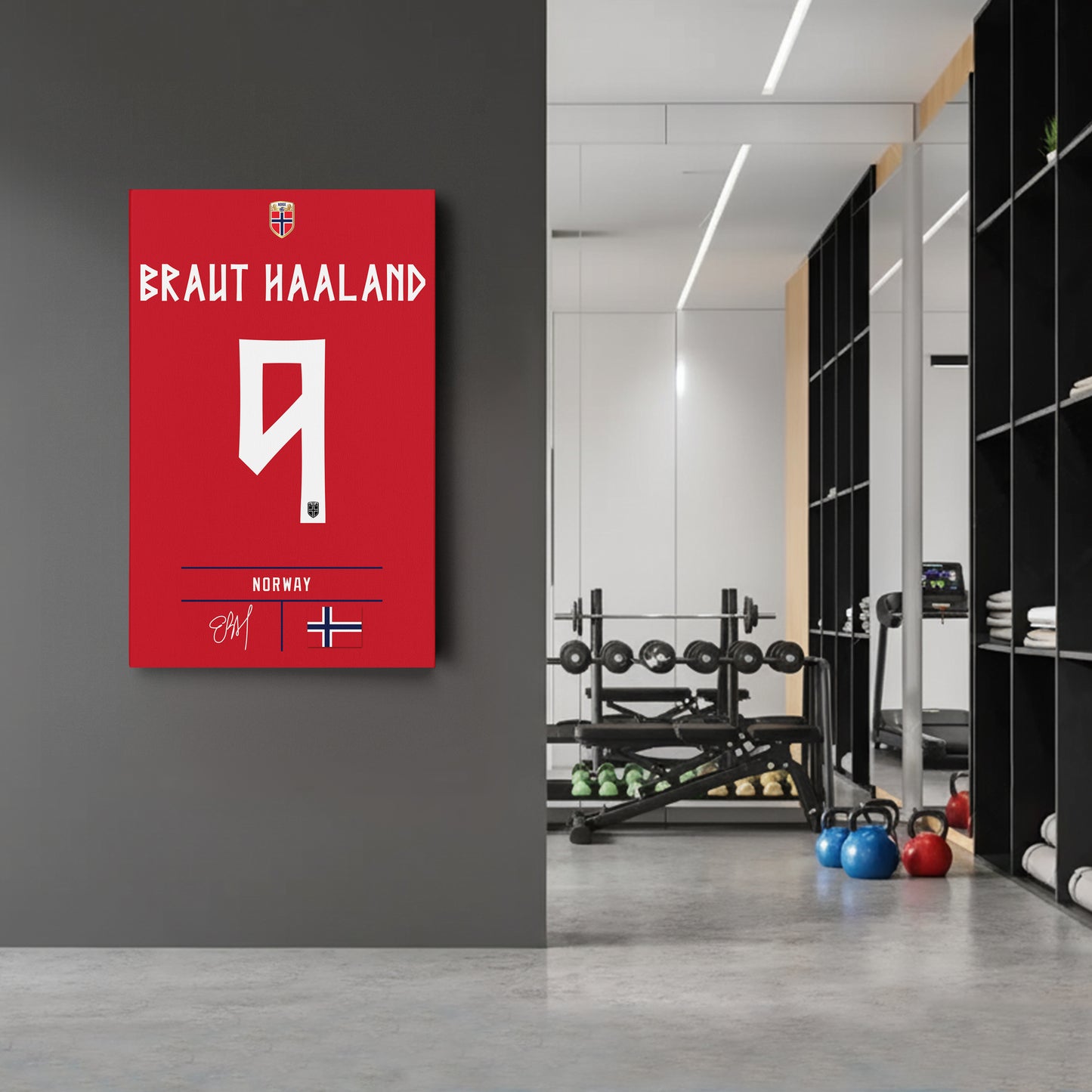 Erling Haaland Norway Jersey Canvas Wall Art