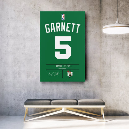 Kevin Garnett Celtics Jersey Canvas Print | Wall Art Decor