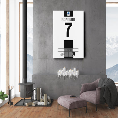 Cristiano Ronaldo Juventus Jersey Canvas Print | Wall Art Decor
