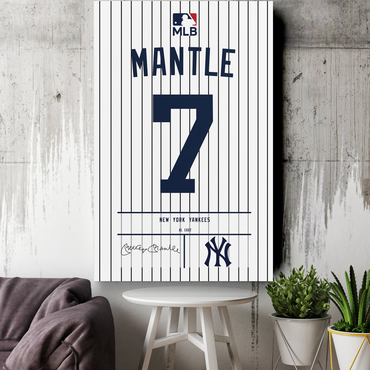 Mickey Mantle Yankees Jersey Canvas Print | Wall Art Decor