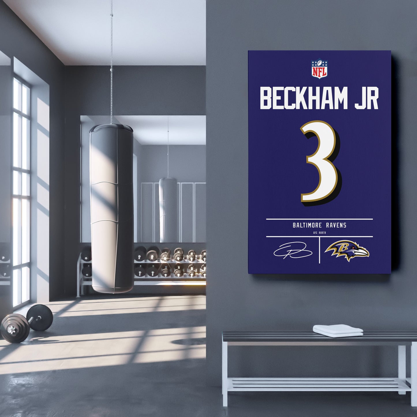 Odell Beckham Jr. Ravens Jersey Canvas Print | Wall Art Decor