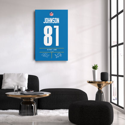 Calvin Johnson Lions Jersey Canvas Print | Wall Art Decor