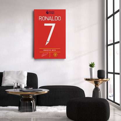 Cristiano Ronaldo Manchester United Jersey Canvas Print | Wall Art Decor