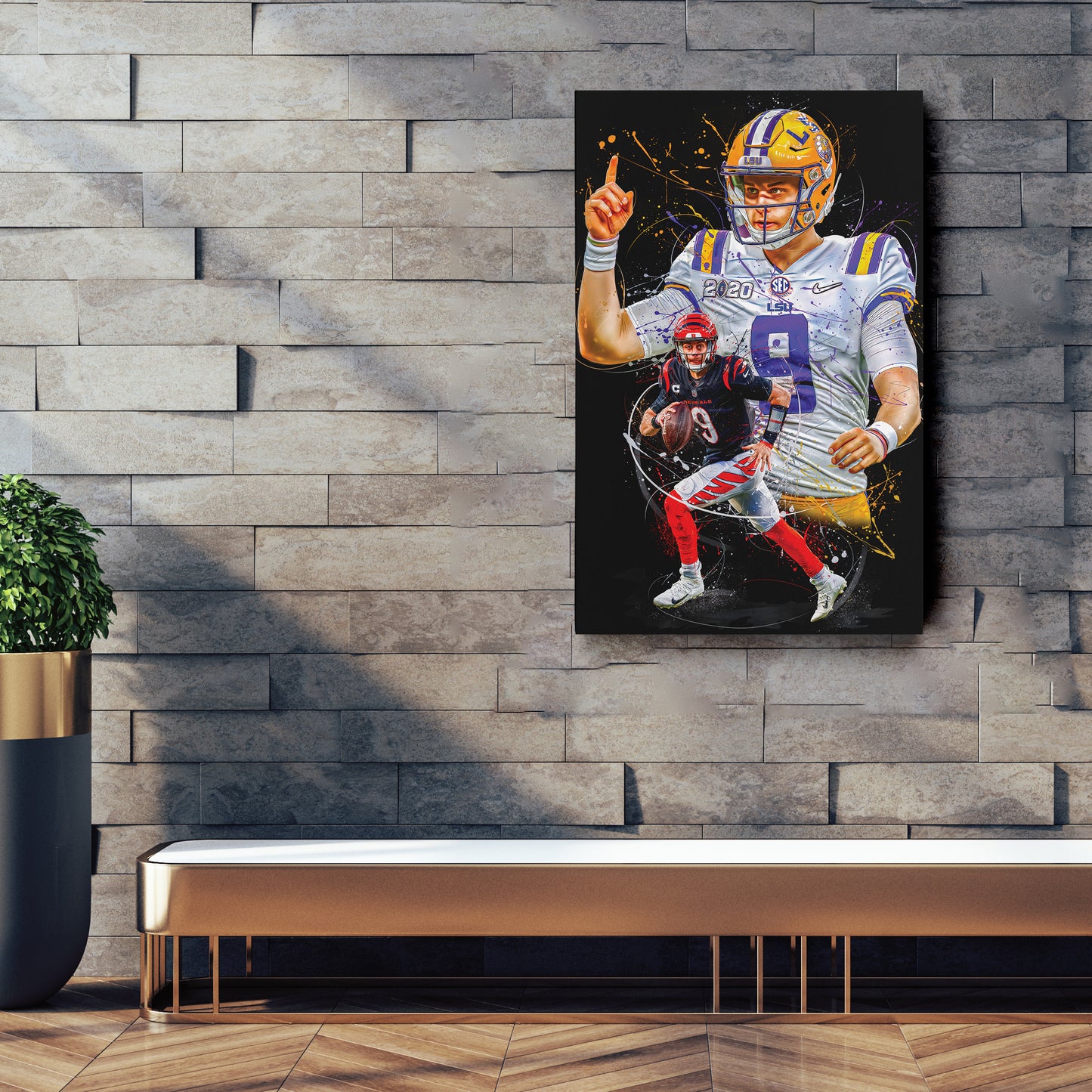 Joe Burrow Bengals Canvas Print | Cincinnati Football Wall Art