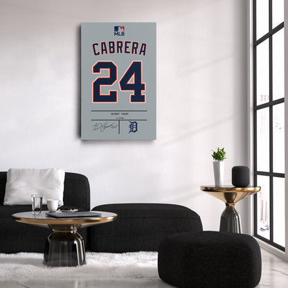 Miguel Cabrera Tigers Jersey Canvas Print | Wall Art Decor