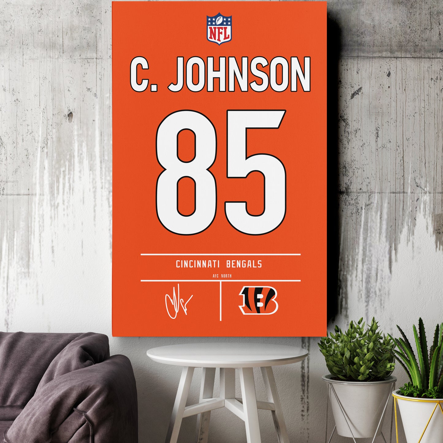 Chad Johnson Bengals Jersey Canvas Print | Wall Art Decor