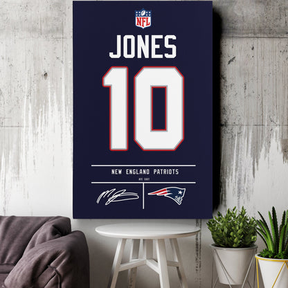 Mac Jones Patriots Jersey Canvas Print | Wall Art Decor