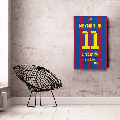 Neymar Jr. Barcelona Jersey Canvas Print | Wall Art Decor