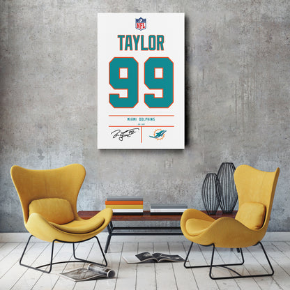 Jason Taylor Dolphins Jersey Canvas Print | Wall Art Decor
