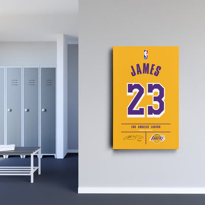 Lebron James Lakers #23 Jersey Canvas Print | Wall Art Decor
