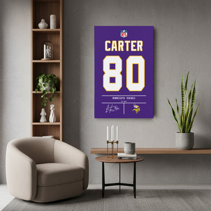Cris Carter Minnesota Vikings Jersey Canvas Wall Art