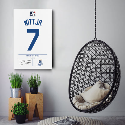 Bobby Witt Jr. Kansas City Royals Jersey Canvas Wall Art