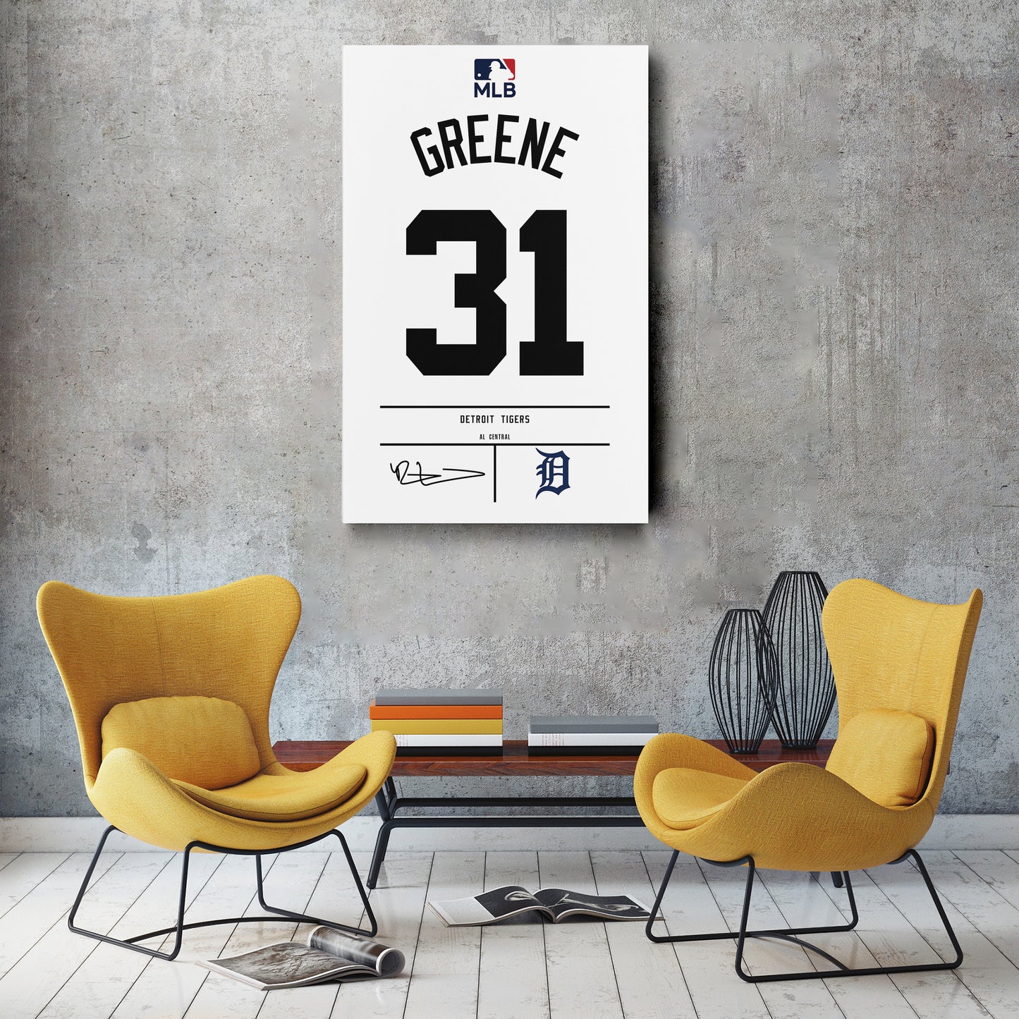 Riley Greene Detroit Tigers Jersey Canvas Wall Art