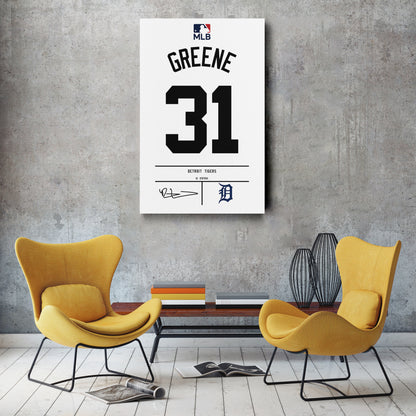 Riley Greene Detroit Tigers Jersey Canvas Wall Art