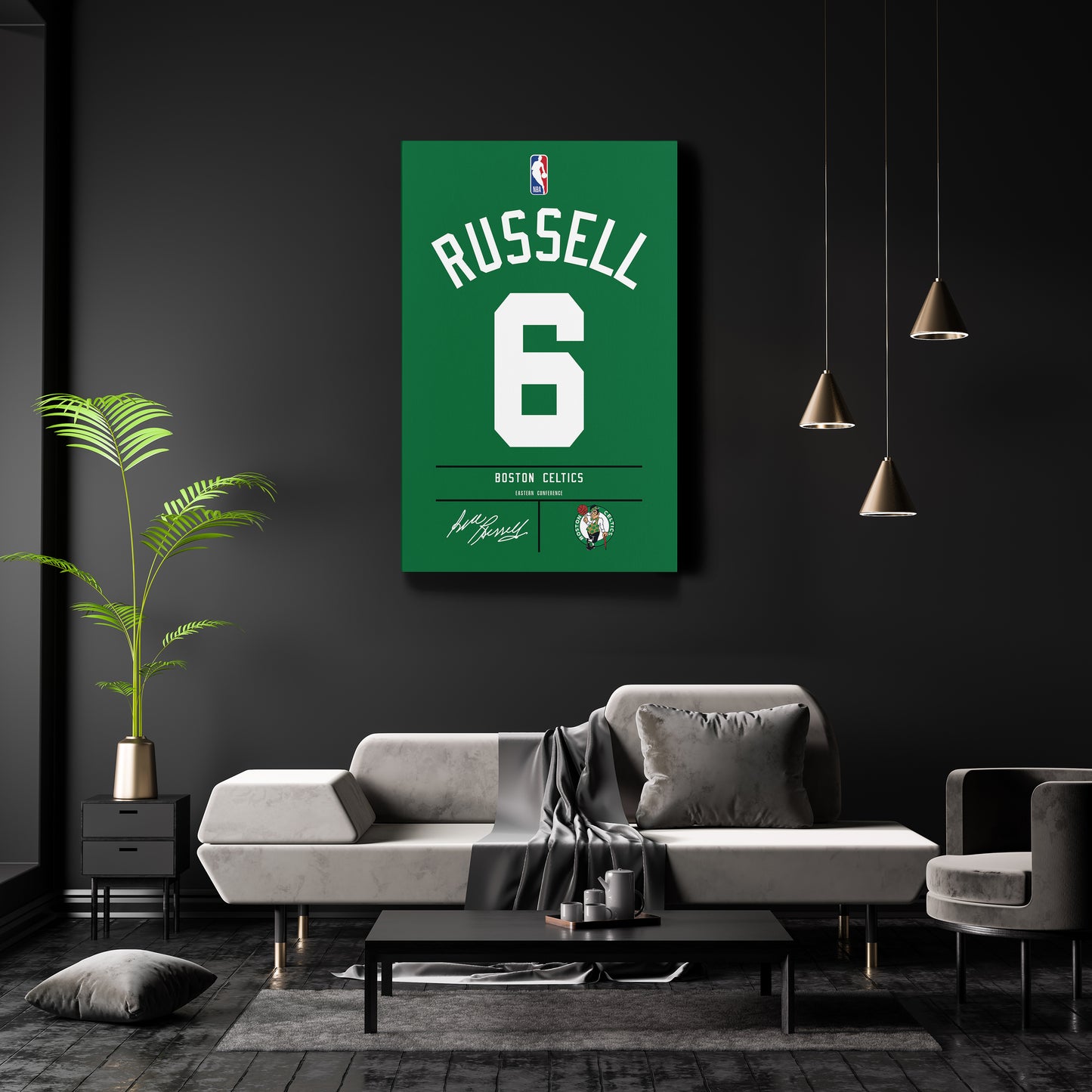 Bill Russell Celtics Jersey Canvas Print | Wall Art Decor