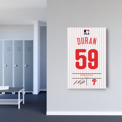 Jhoan Duran Philadelphia Phillies Jersey Canvas Wall Art
