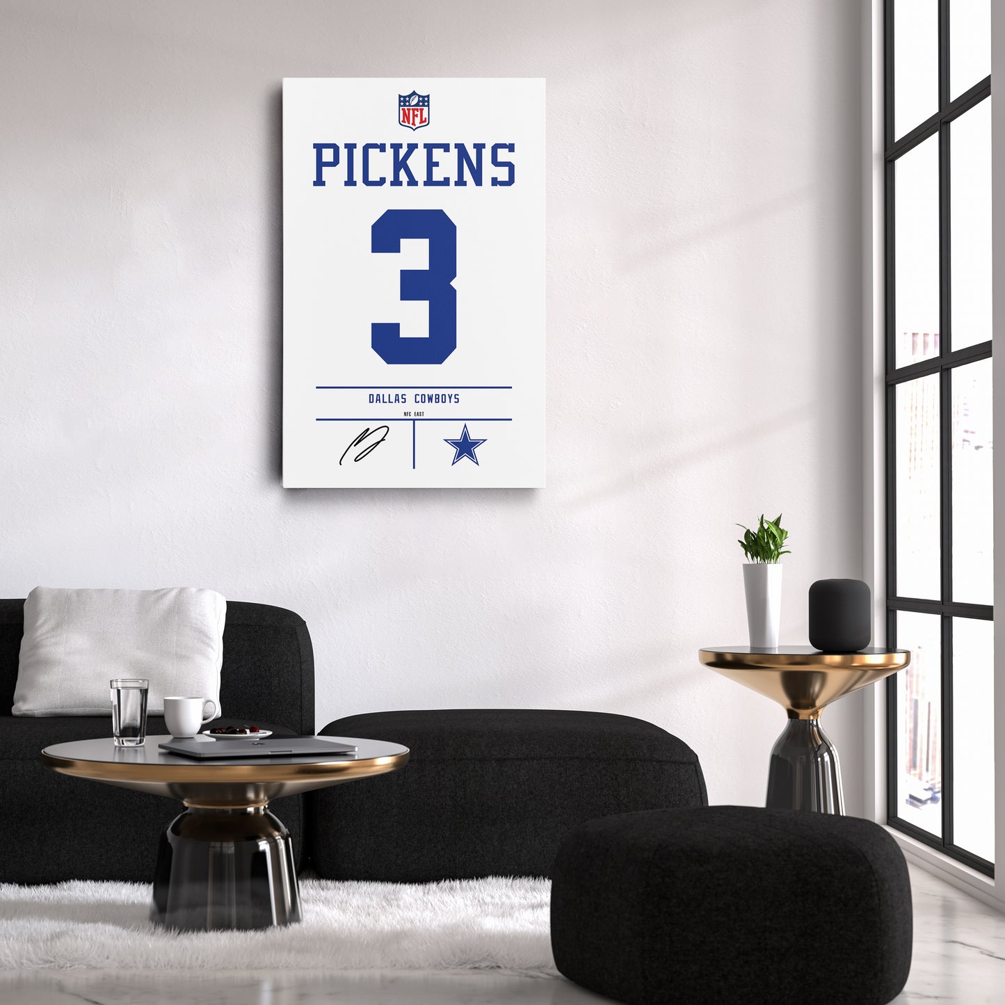 George Pickens Dallas Cowboys Jersey Canvas Wall Art