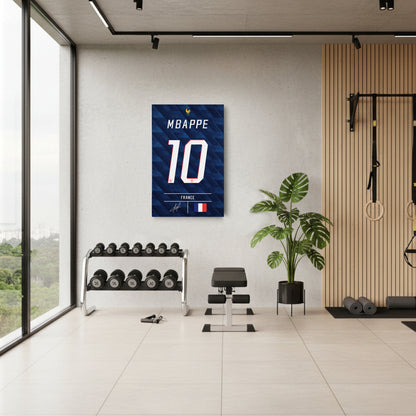 Kylian Mbappe France Jersey Canvas Wall Art