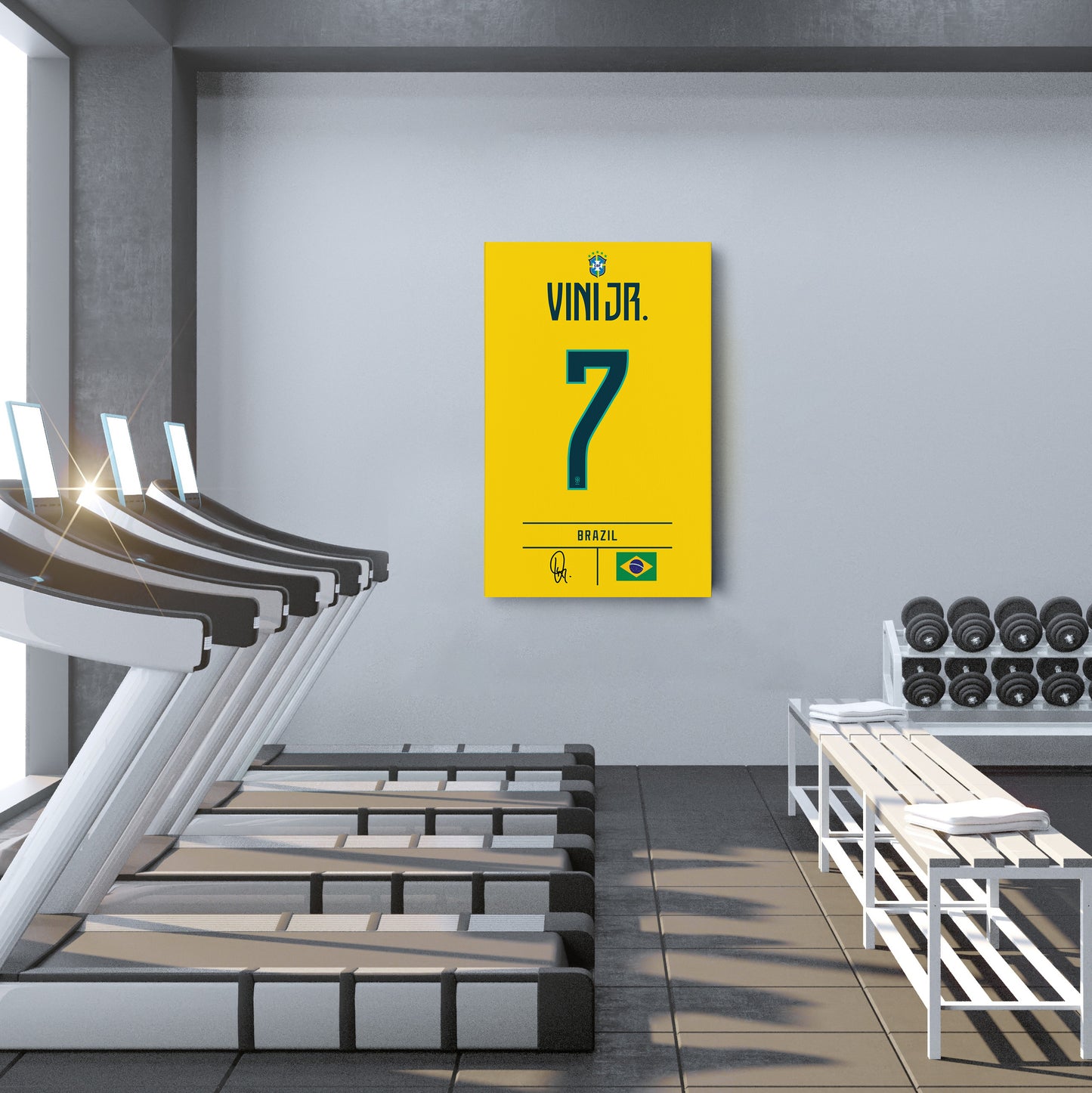 Vinicius Junior Brazil Jersey Canvas Wall Art