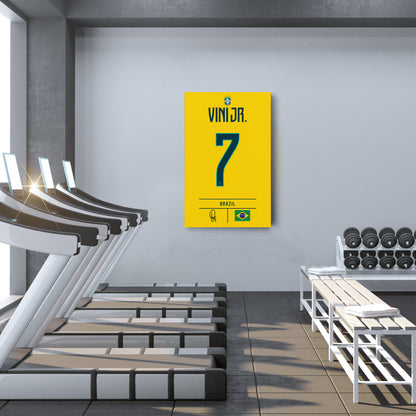 Vinicius Junior Brazil Jersey Canvas Wall Art