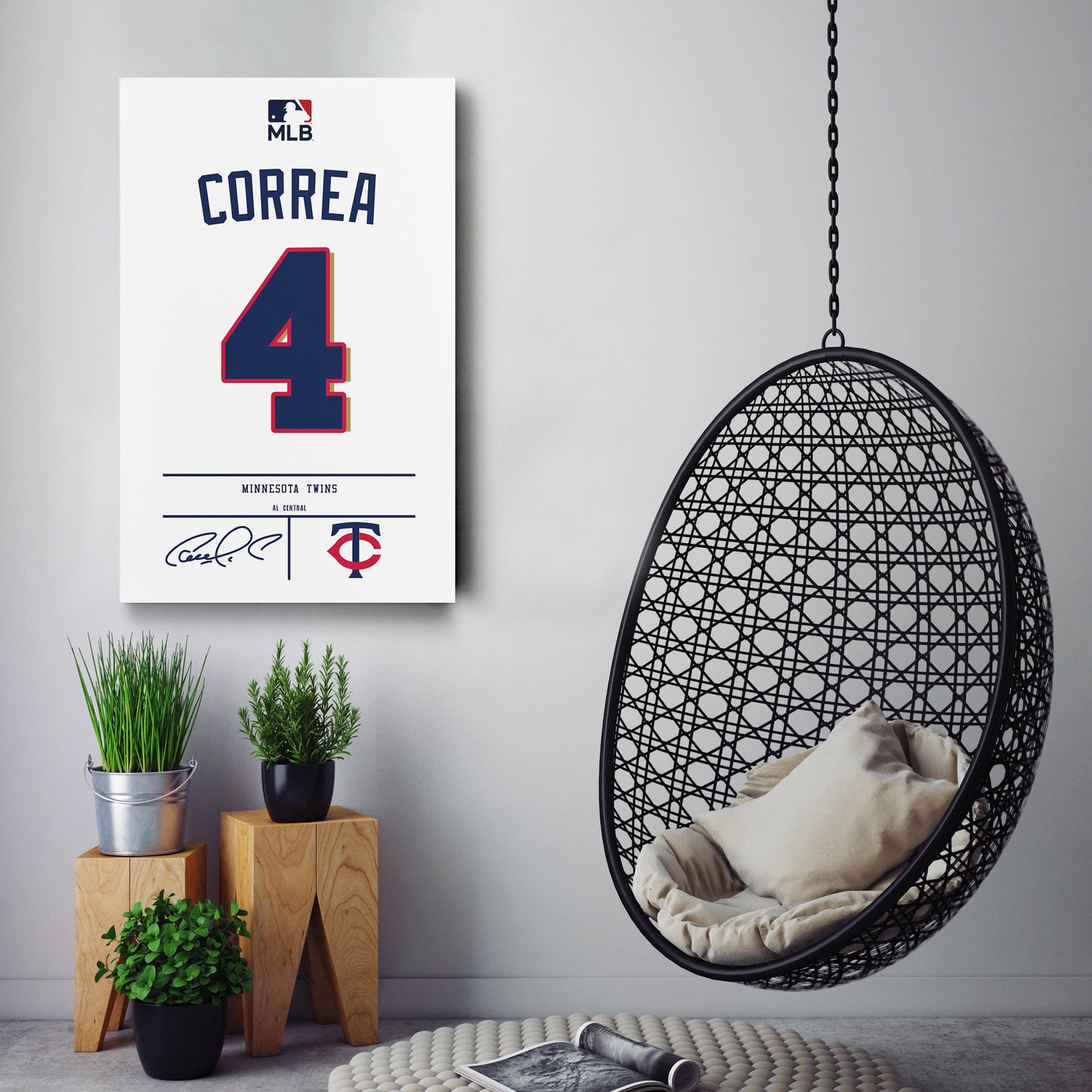 Carlos Correa Twins Jersey Canvas Print | Wall Art Decor