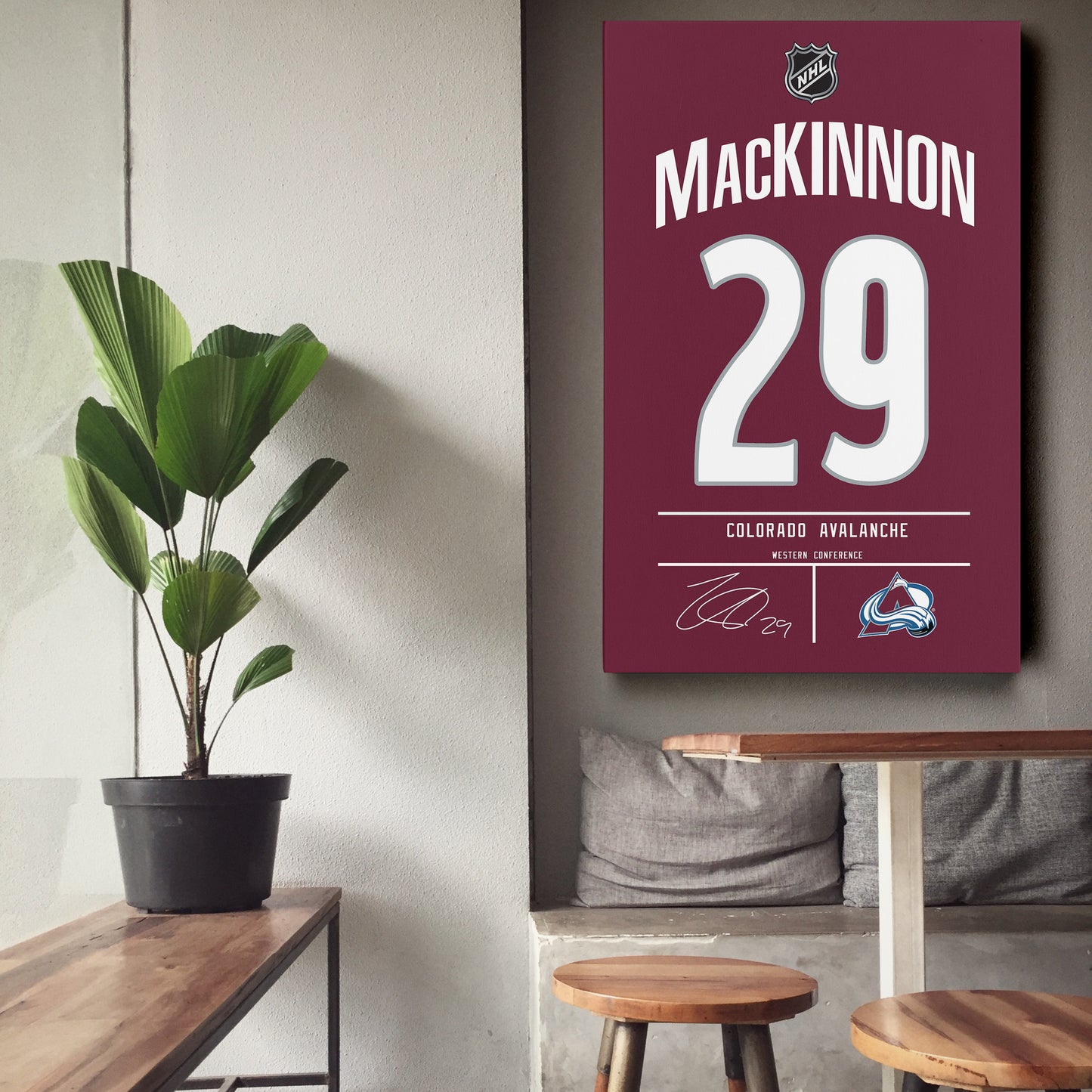 Nathan MacKinnon Avalanche Jersey Canvas Print | Wall Art Decor