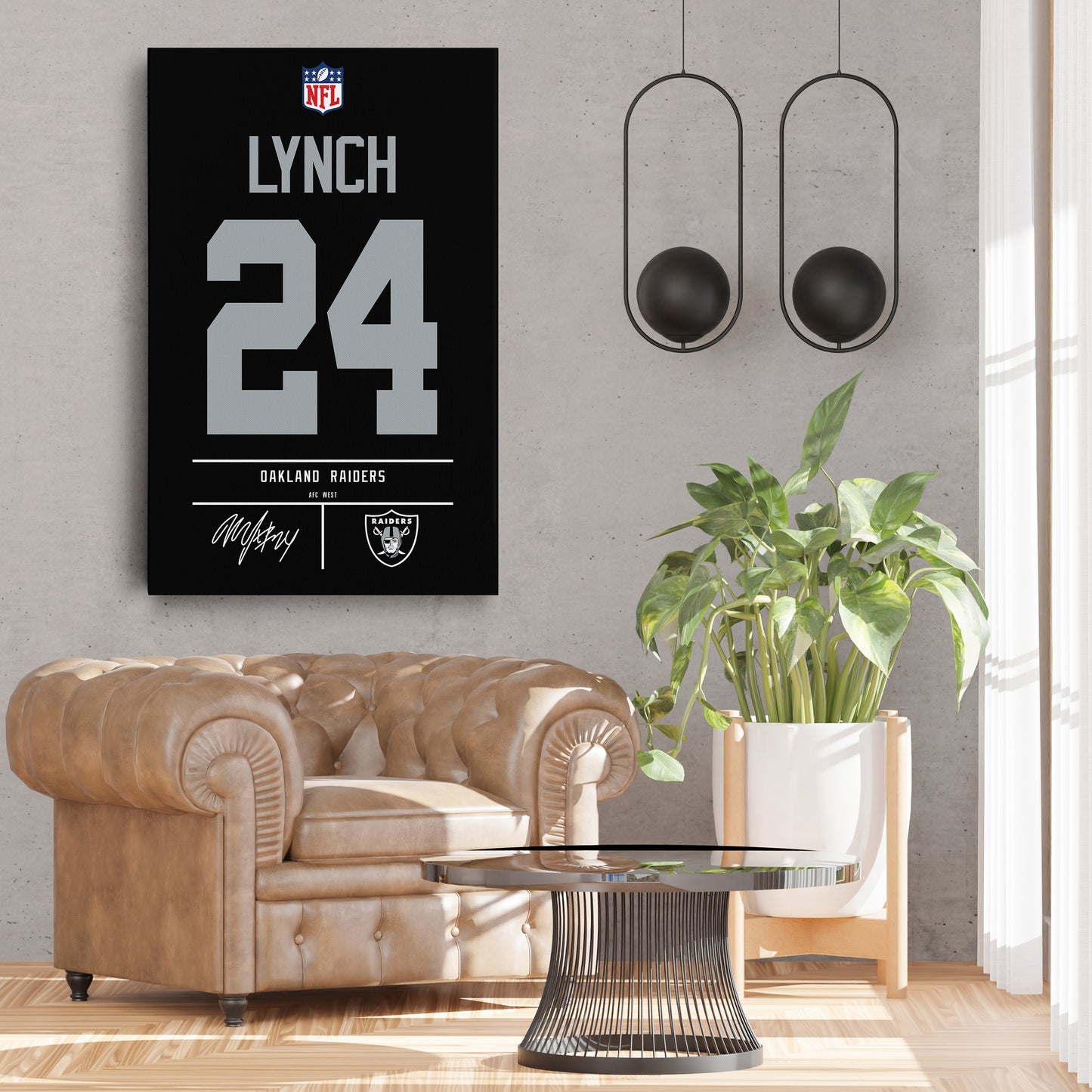 Marshawn Lynch Oakland Raiders Jersey Canvas Wall Art