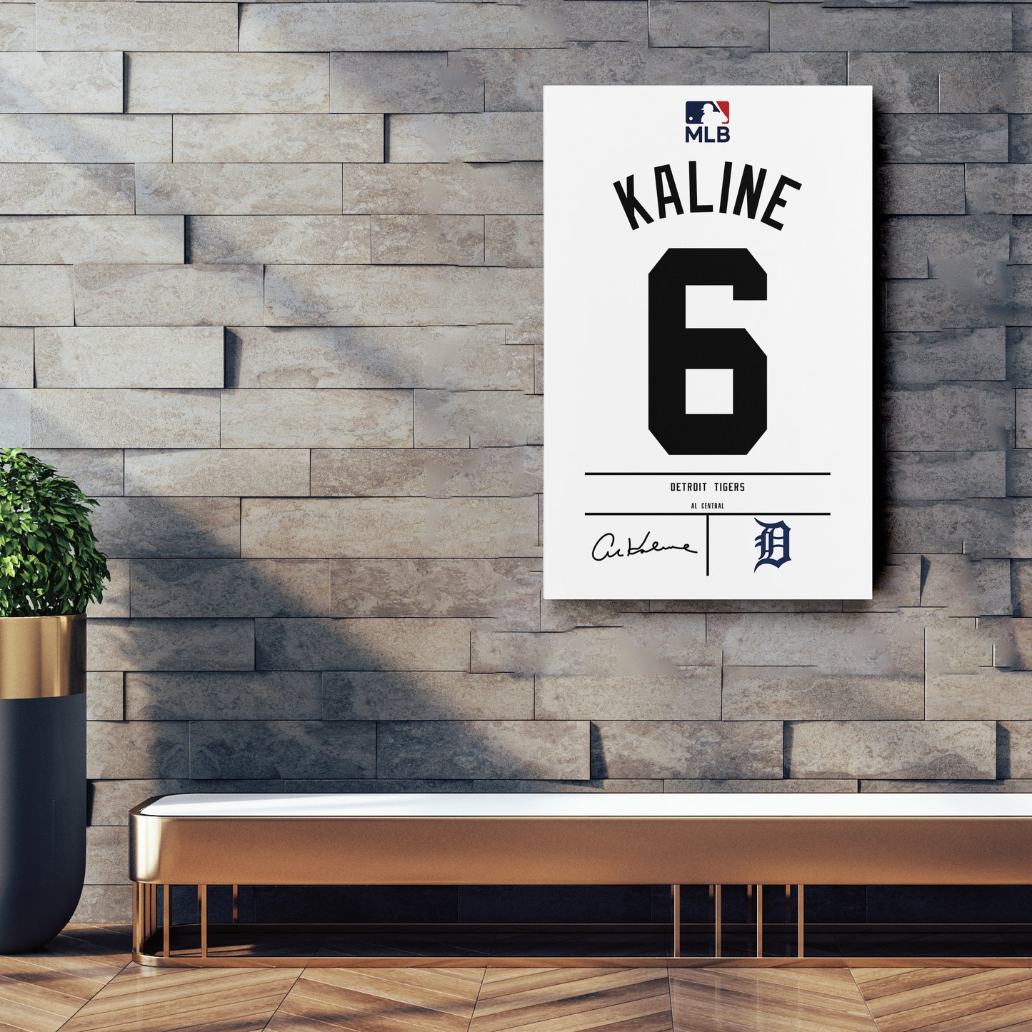 Al Kaline Detroit Tigers Jersey Canvas Wall Art