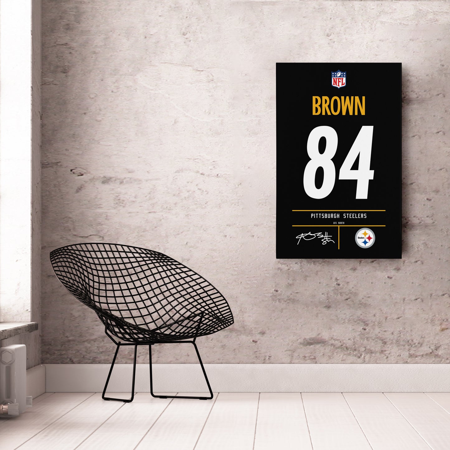 Antonio Brown Steelers Jersey Canvas Print | Wall Art Decor