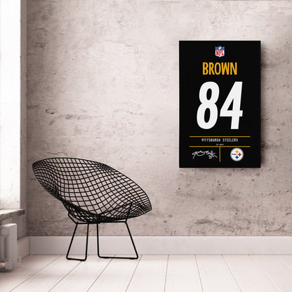 Antonio Brown Steelers Jersey Canvas Print | Wall Art Decor