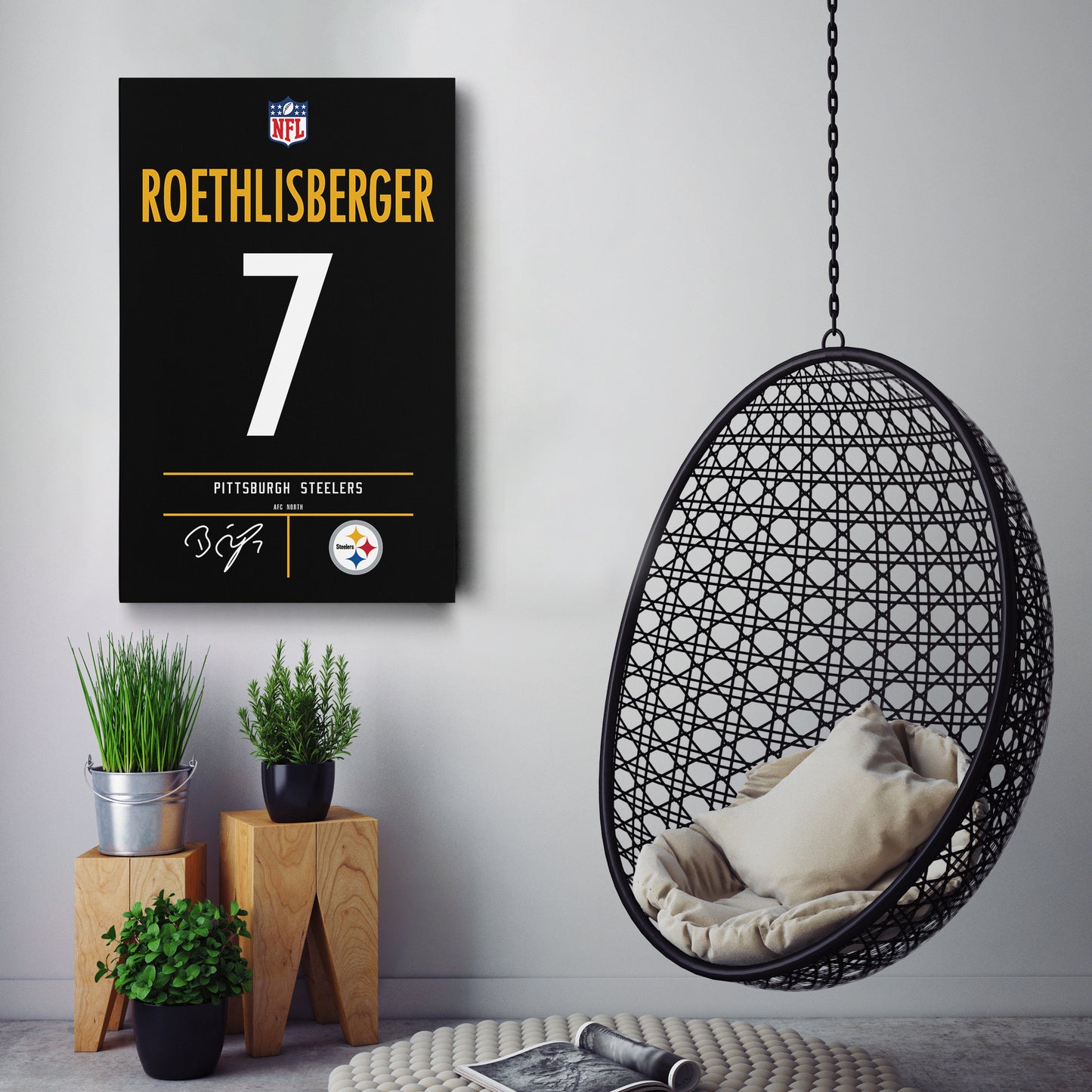 Ben Roethlisberger Steelers Jersey Canvas Print | Wall Art Decor