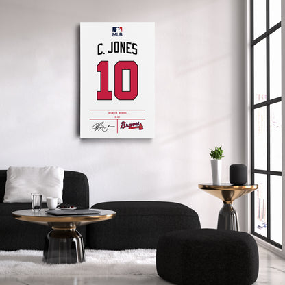 Chipper Jones Atlanta Braves Jersey Canvas Wall Art