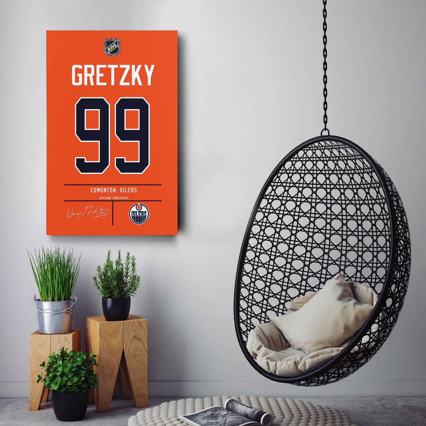 Wayne Gretzky Oilers Jersey Canvas Print | Wall Art Decor