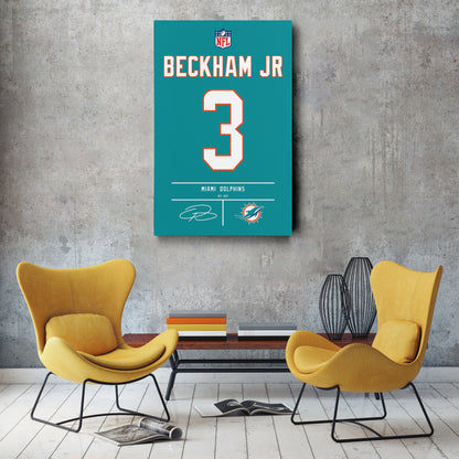 Odell Beckham Jr. Dolphins Jersey Canvas Print | Wall Art Decor