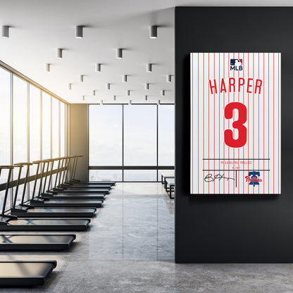 Bryce Harper Phillies Jersey Canvas Print | Wall Art Decor